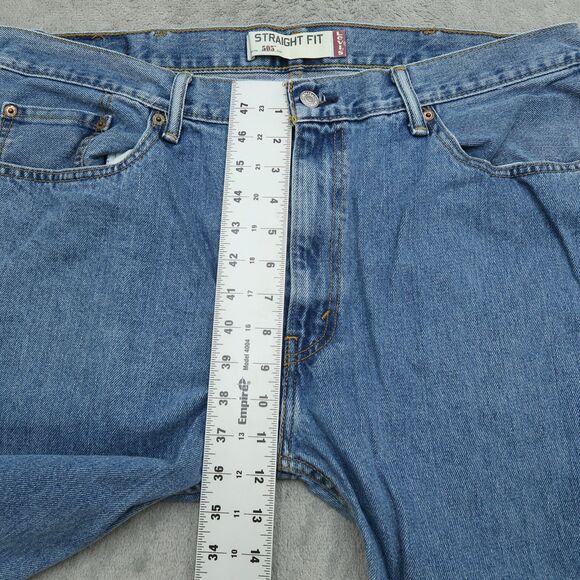 Levi's 505 Jeans Mens Size 38x30 Blue Regular Straight 100% Cotton Denim Pants - Picture 15 of 16